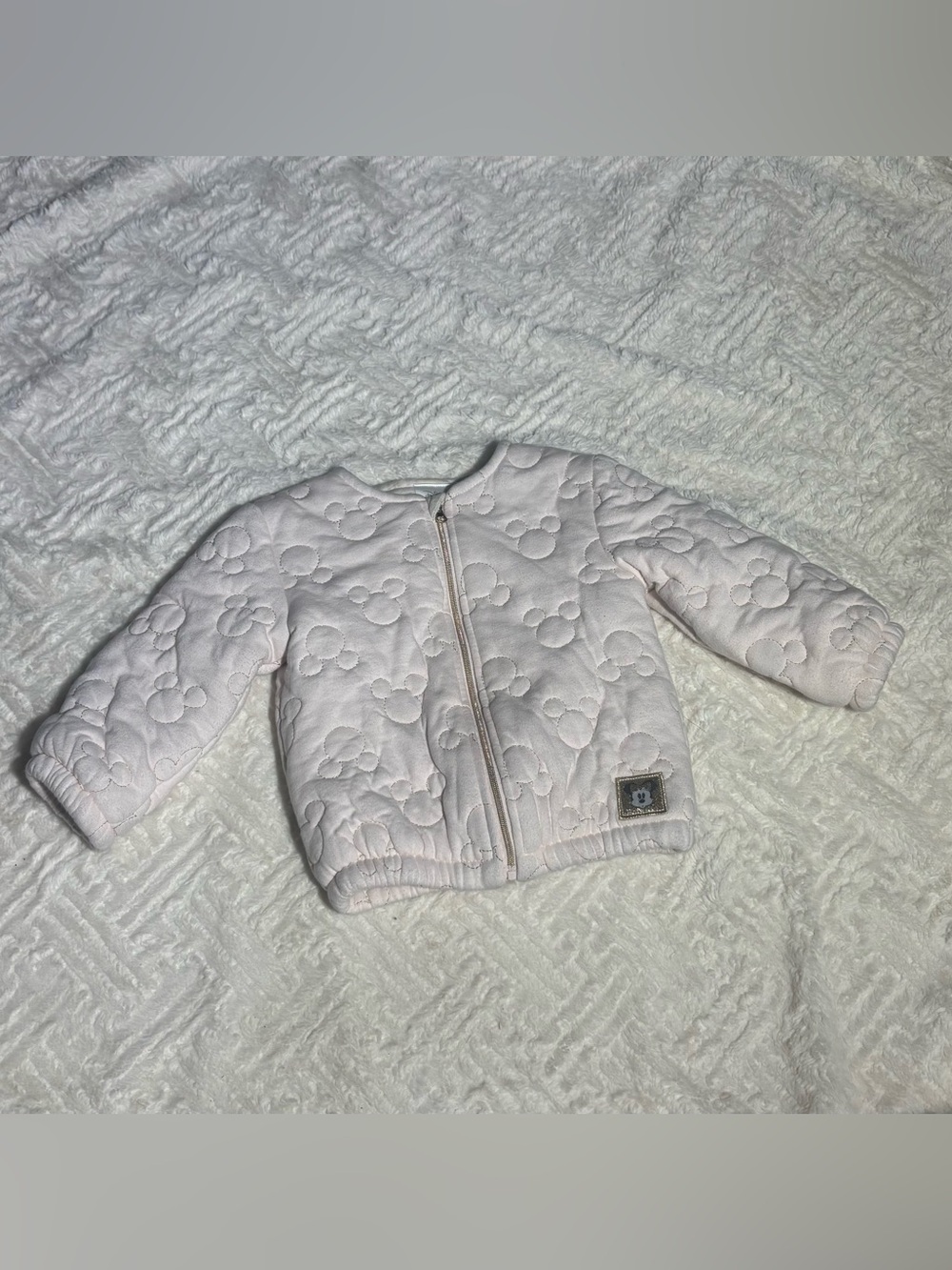 Disney Baby Quilted Zip Jacket in Light Pink